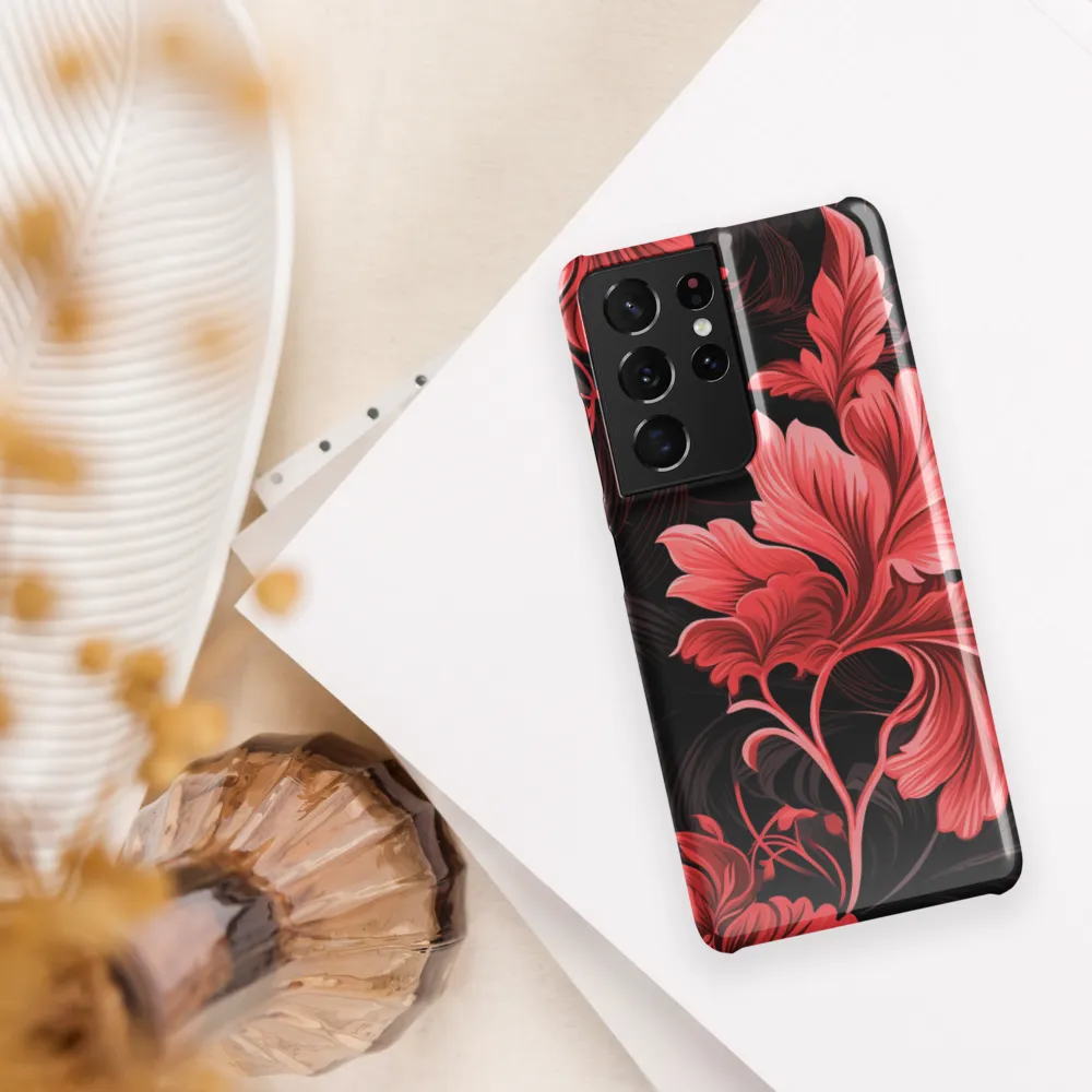 Tropical Elegance in Red | Phone Case |  S21 Ultra | Snap Case | Glossy