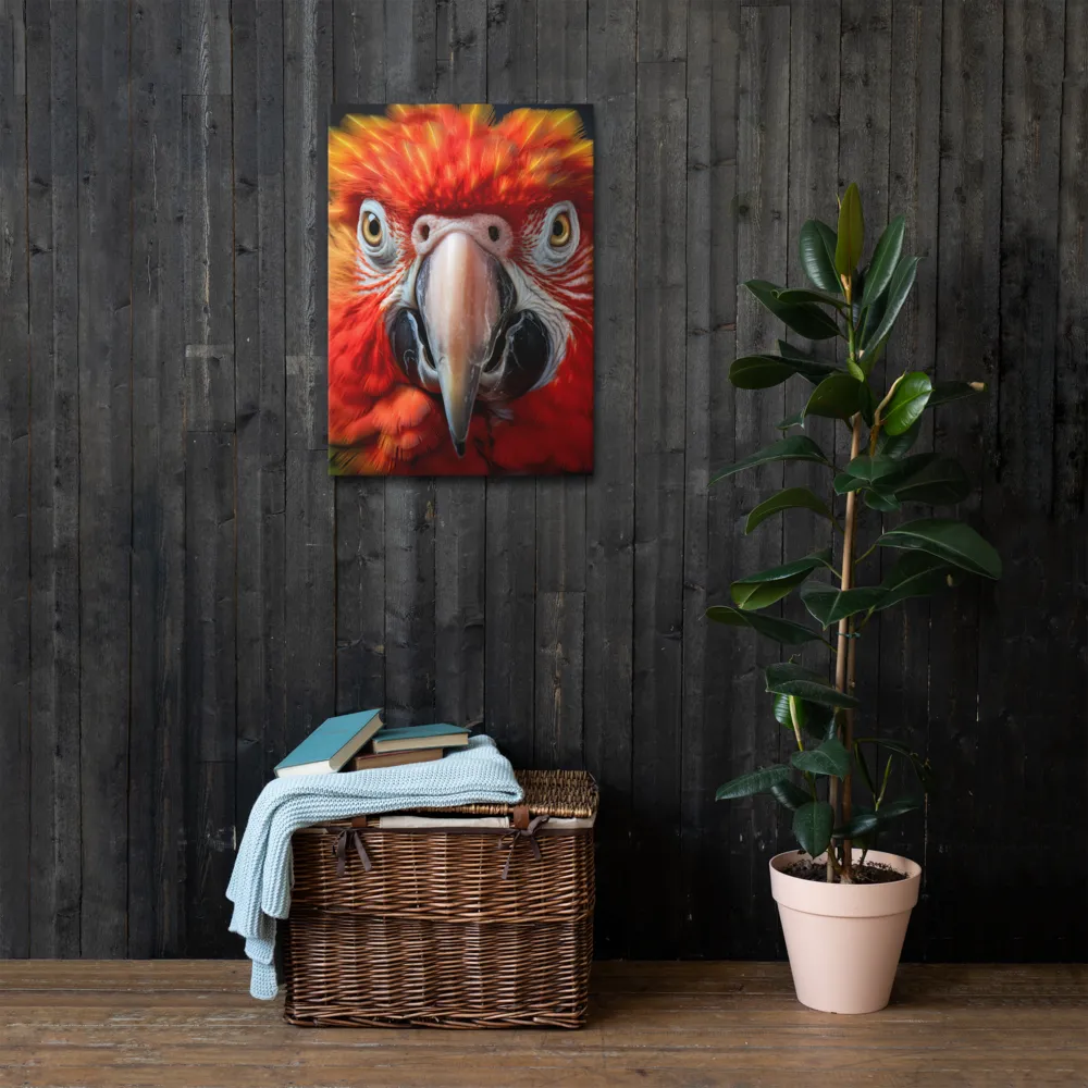 The Fiery Gaze of the Parrot | Thin Canvas | 20″×28″