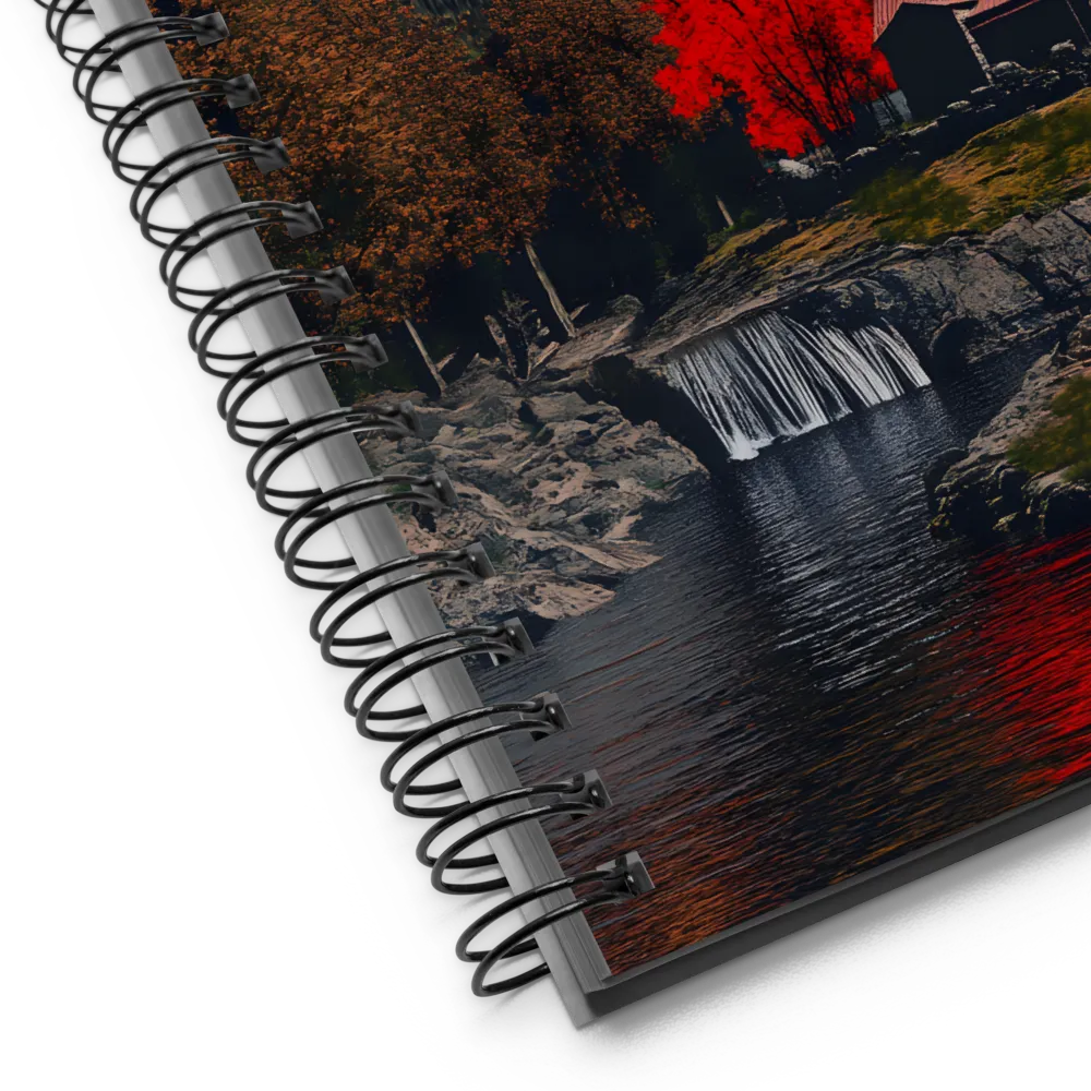 Mystical Fortress Among Crimson Woods | Spiral Notebook