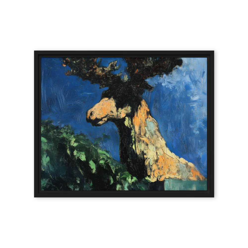 The Majestic Deer in Nature | Canvas with Black Frame | 16″×20″