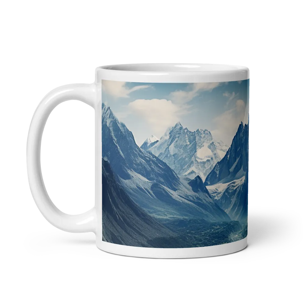 Majestic Serenity: A Landscape of Mountains and Rivers | Mug with White inside | 11 oz