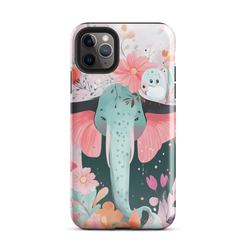 Whimsical Elephant in Bloom | Phone Case |  11 Pro Max | Tough Case | Glossy