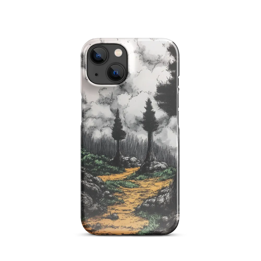 Ochre Path Through Conifers