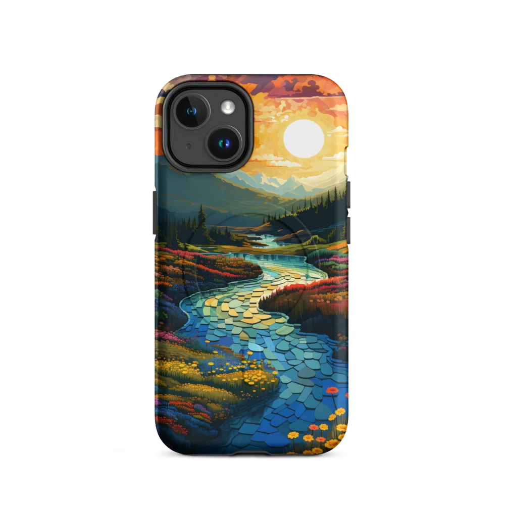 Serenity in Sunset: A Winding River's Embrace