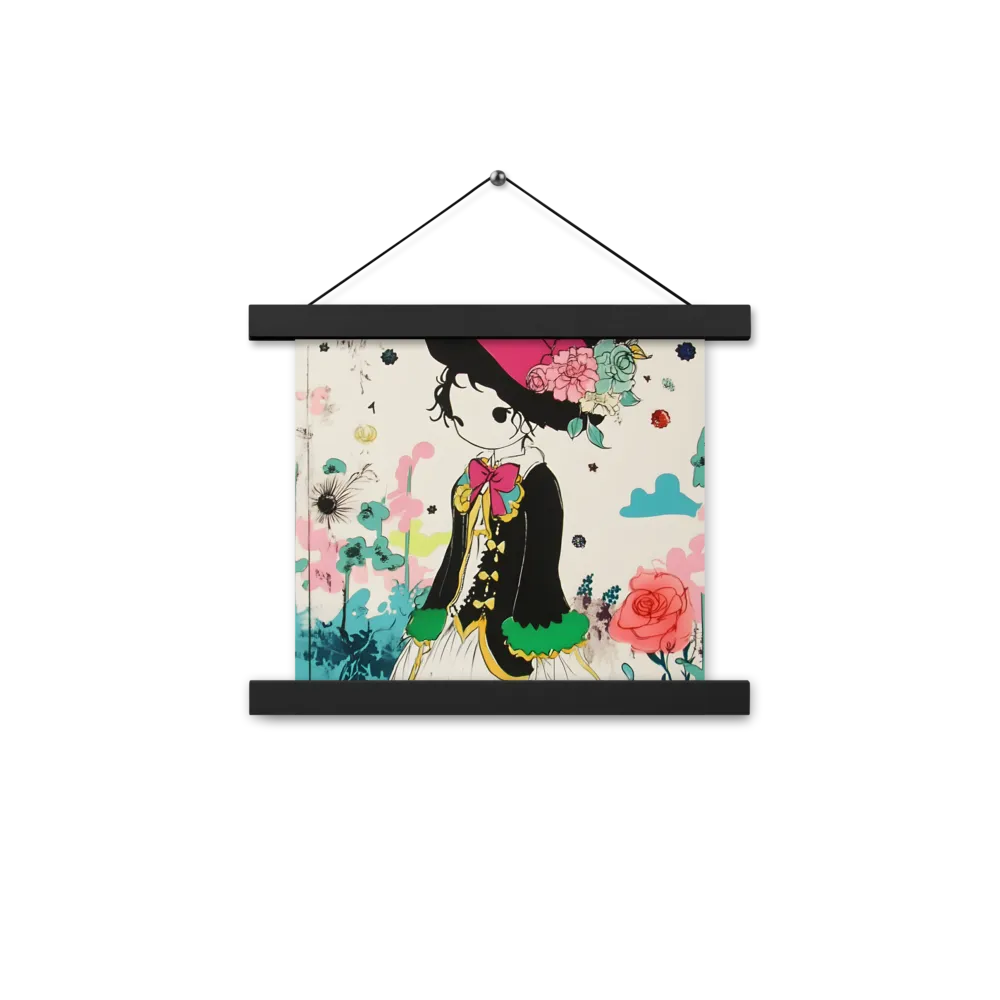 Whimsical Garden Reverie | Poster With Black Wood Hanger | 10″×10″