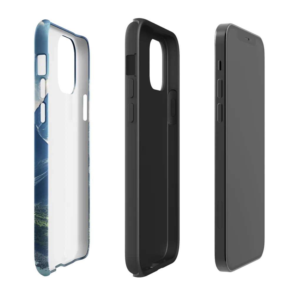 Majestic Serenity: A Landscape of Mountains and Rivers | Phone Case |  12 | Tough Case | Glossy