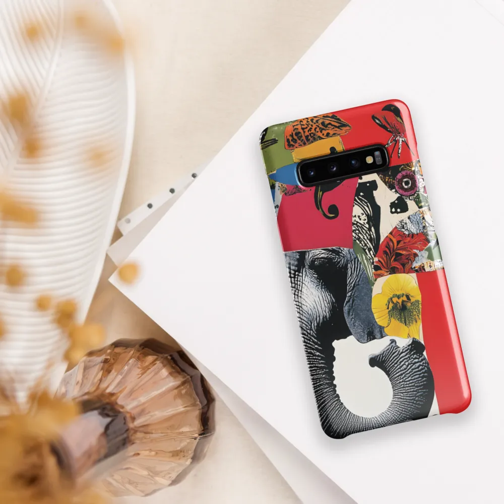 Whimsical Elephant: A Vibrant Collage of Life | Phone Case |  S10 Plus | Snap Case | Glossy