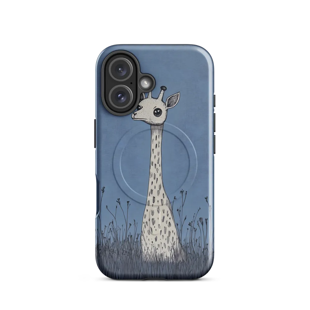 Whimsical Giraffe in Blue