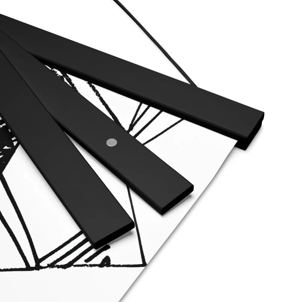 Dynamic Geometry in Ink | Poster With Black Wood Hanger | 12″×12″