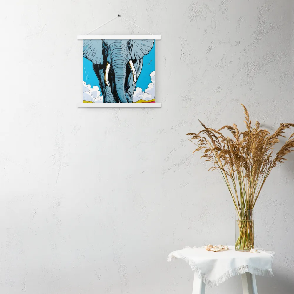 Majestic Presence: The Elephant | Poster With White Wood Hanger | 14″×14″