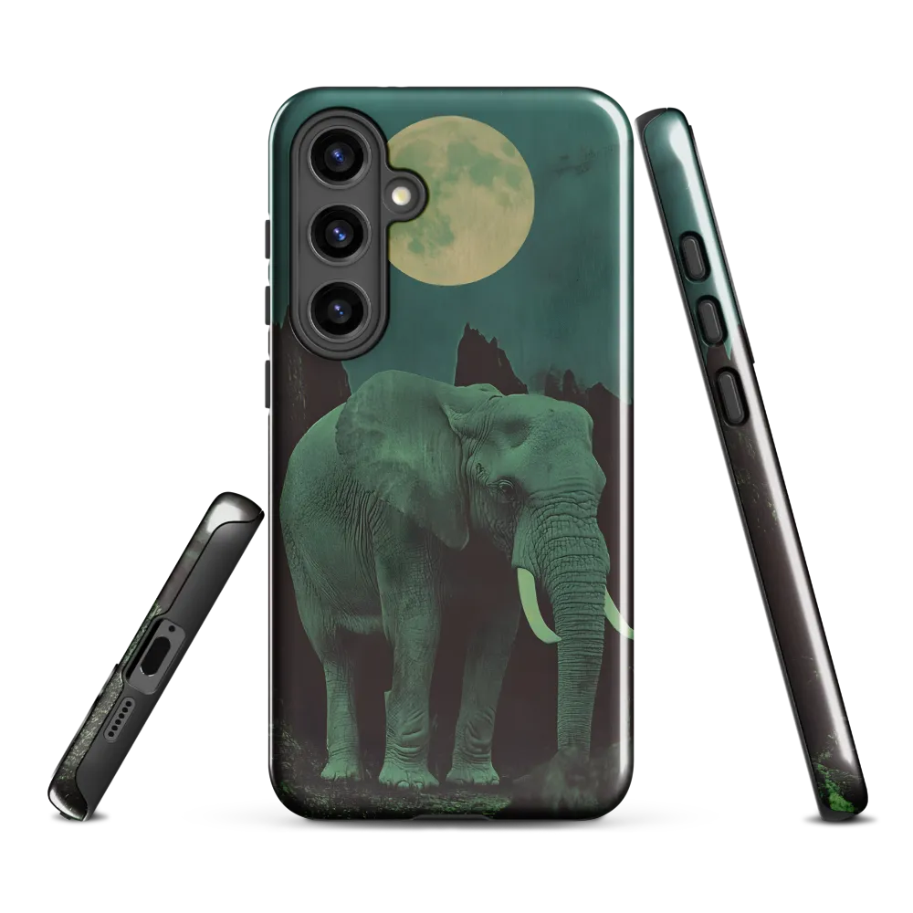 Ethereal Presence: Elephant Under a Full Moon