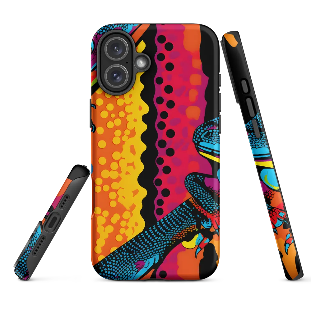 Colorful Encounters: The Playful Geckos | Phone Case |  16 Plus | Tough Case | Matte