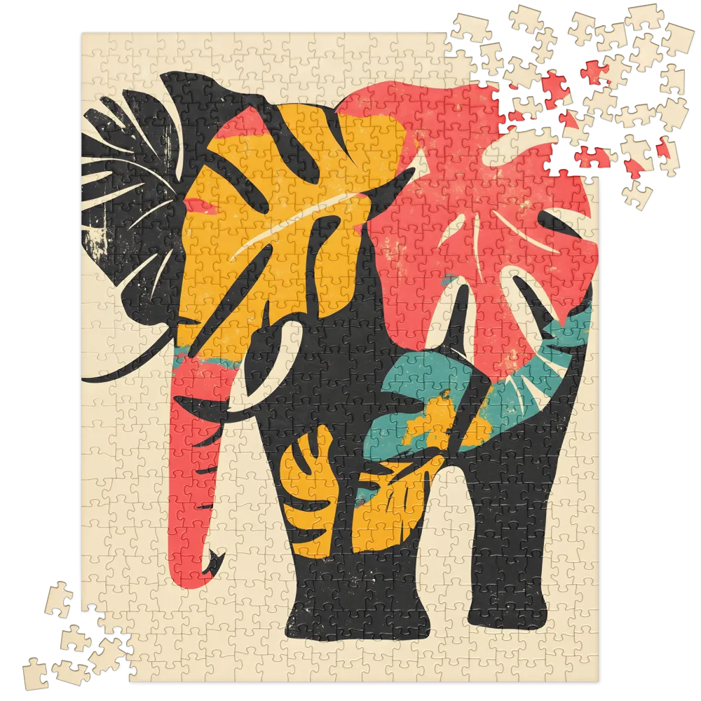 Tropical Elegance: The Elephant's Dance | Jigsaw Puzzle | 520 pieces