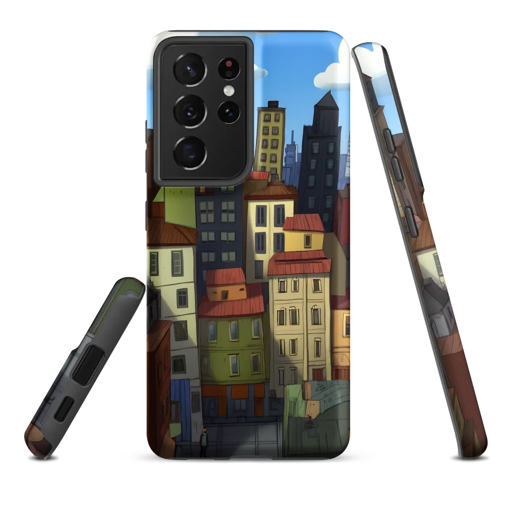 Urban Symphony: A Colorful Cityscape | Phone Case |  S21 Ultra | Tough Case | Matte