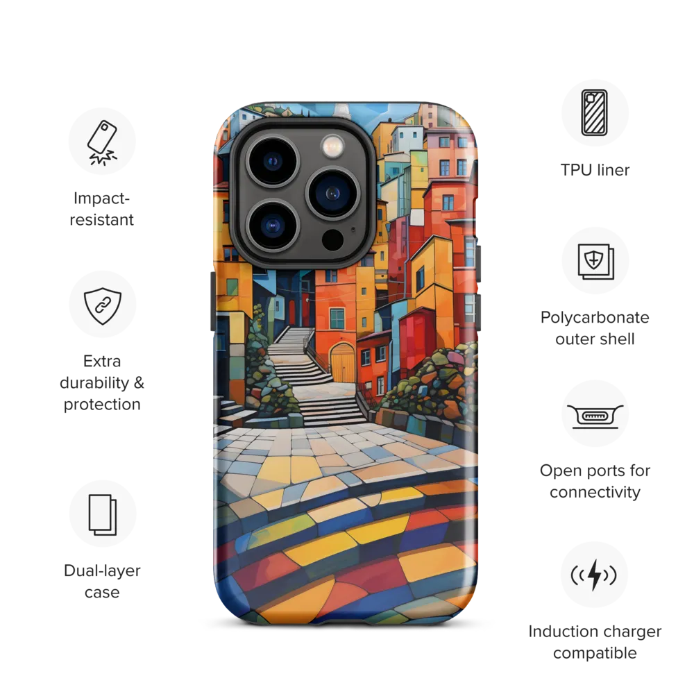 Vibrant Village: A Cubist Journey