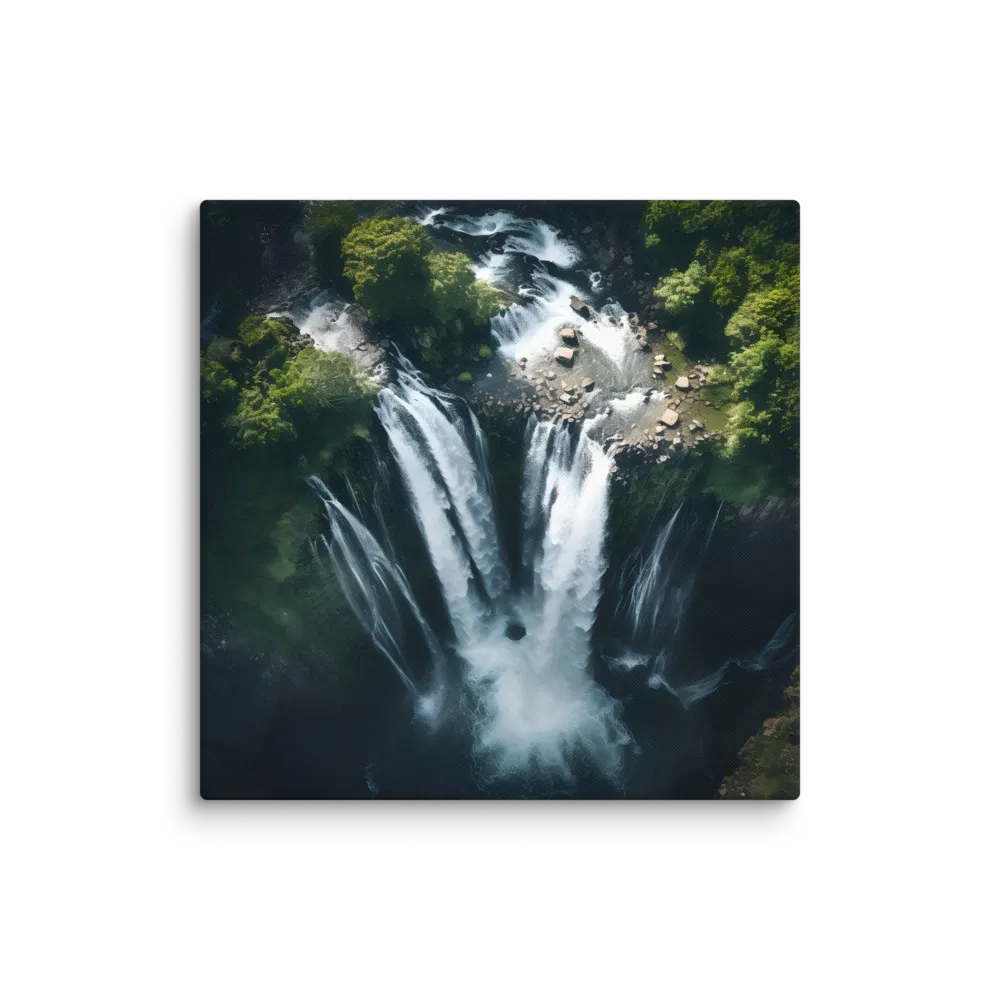 Nature's Power: The Cascading Waterfall | Canvas | 36″×36″