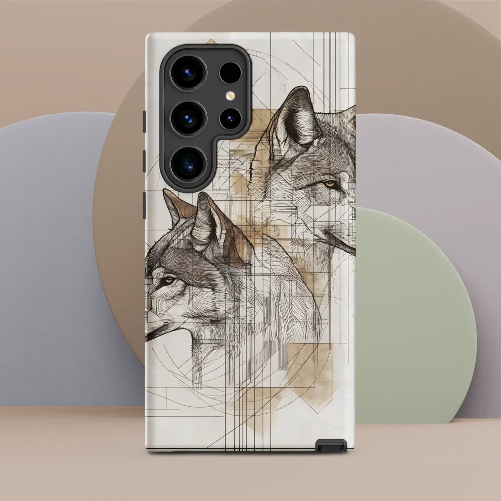 Geometric Harmony: The Essence of Wolves | Phone Case |  S24 Ultra | Tough Case | Matte