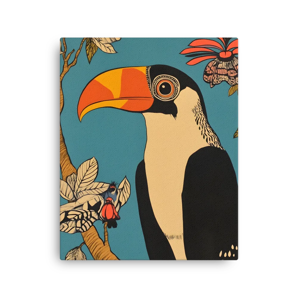 Tropical Majesty: The Toucan at Rest | Thin Canvas | 16″×20″