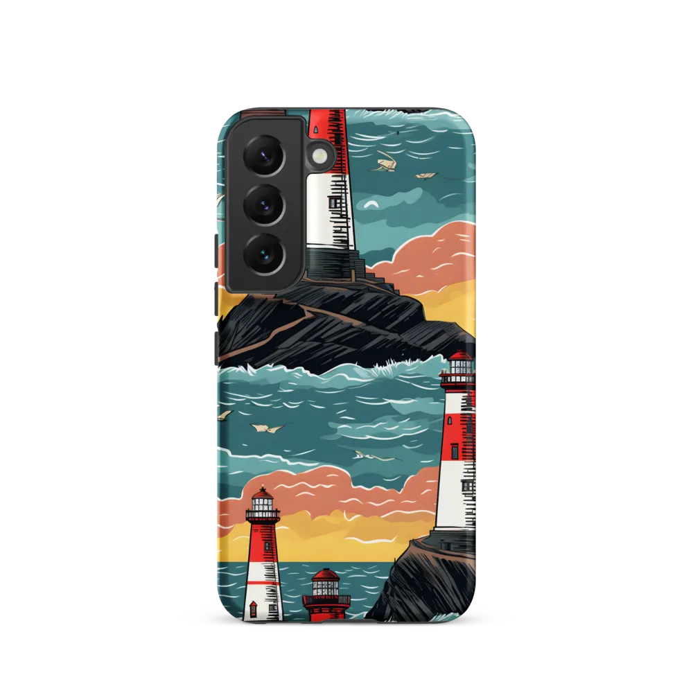 Lighthouses in a Whimsical Ocean | Phone Case |  S22 | Tough Case | Matte