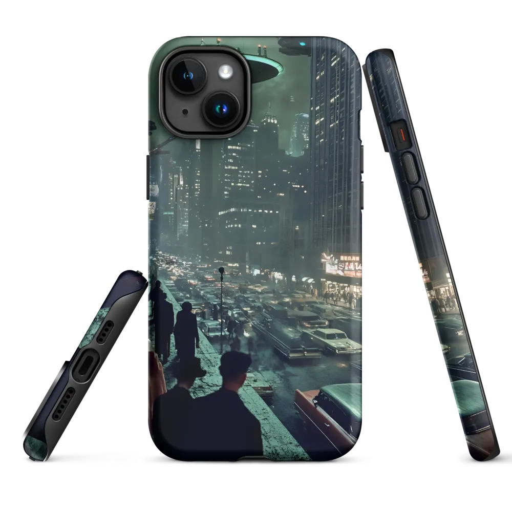 Mysterious Encounters in a Neon City | Phone Case |  15 Plus | Tough Case | Matte