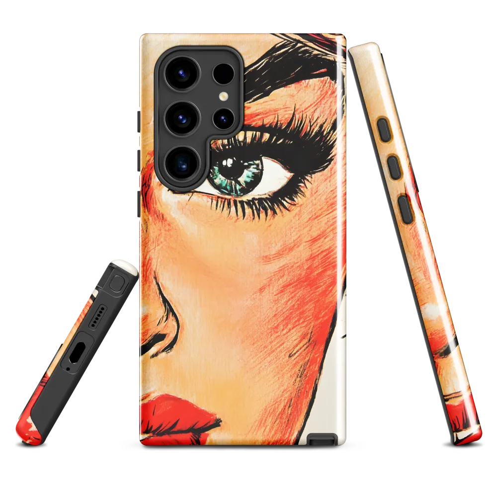 Turquoise Eye, Red Lip — Pop-Illustration Close-Up