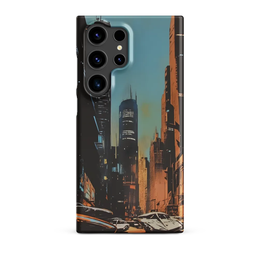 Futuristic Cityscape in Blue and Orange