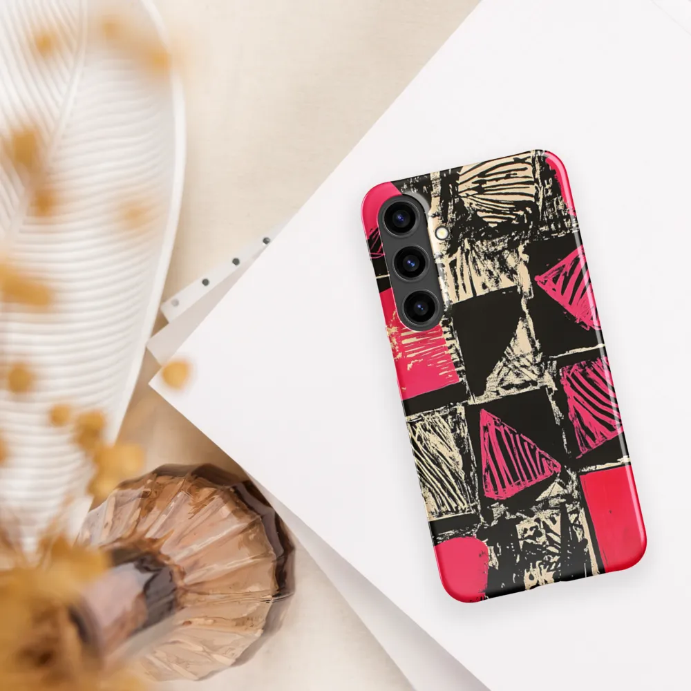 Geometric Symphony in Pink and Black