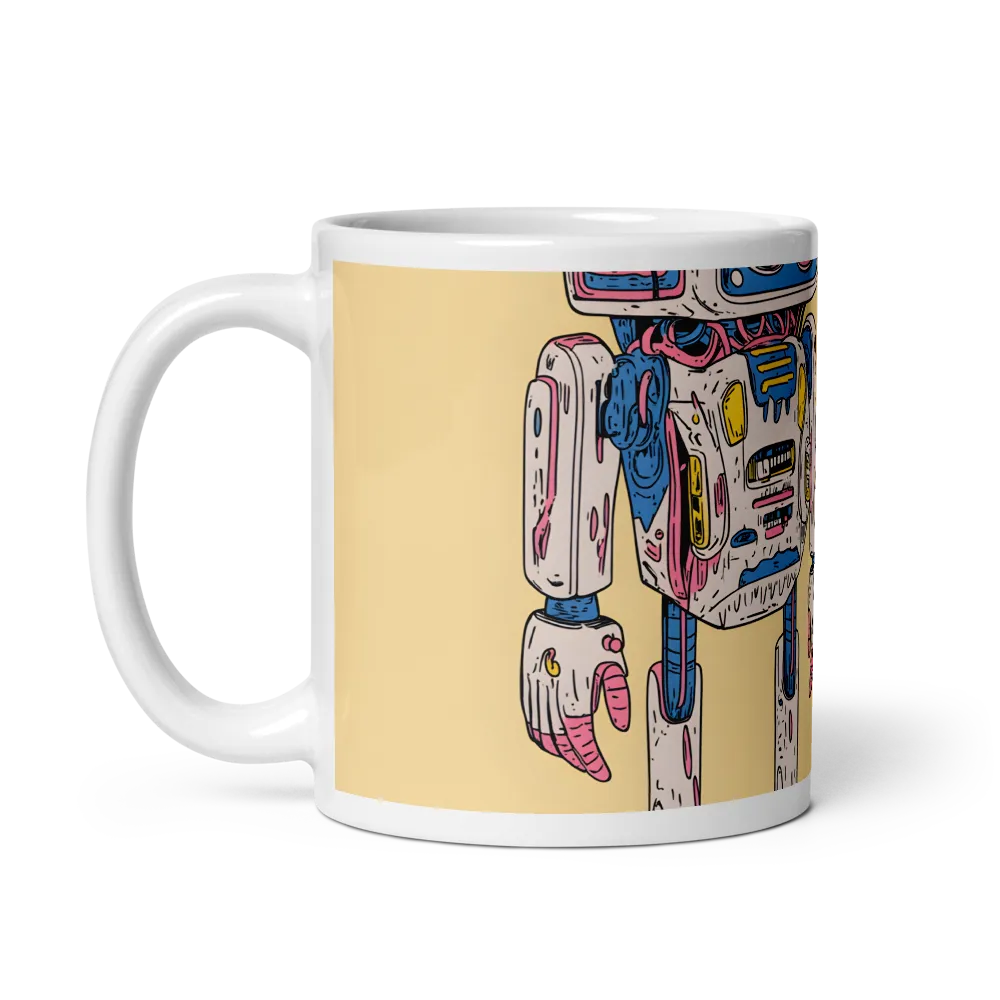 Whimsical Robot Delight | Mug with White inside | 11 oz