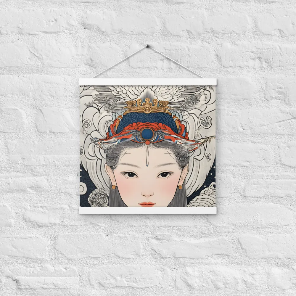 Serenity in Myth: A Traditional Portrait | Poster With White Wood Hanger | 16″×16″