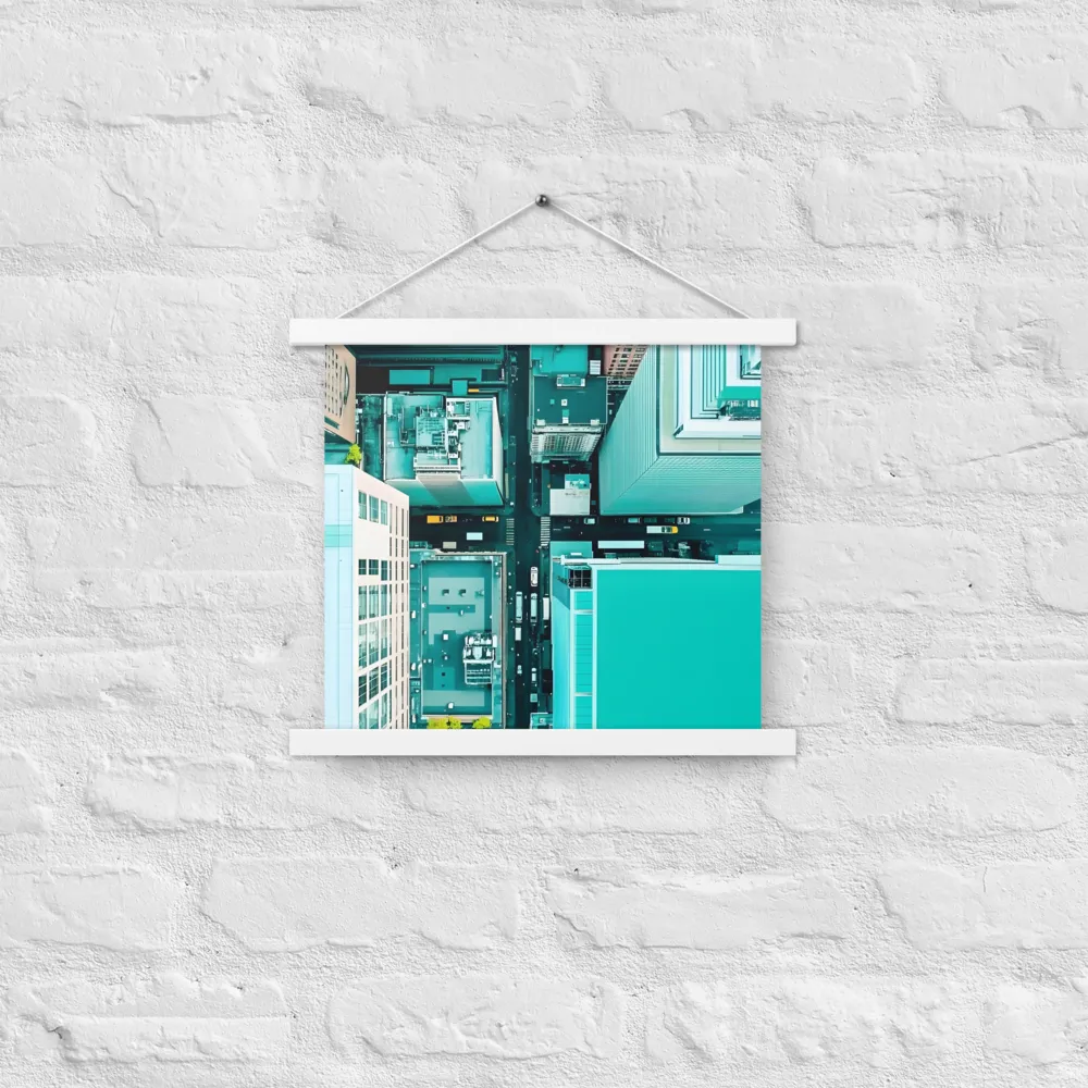 Urban Geometry: Aerial Perspective | Poster With White Wood Hanger | 14″×14″