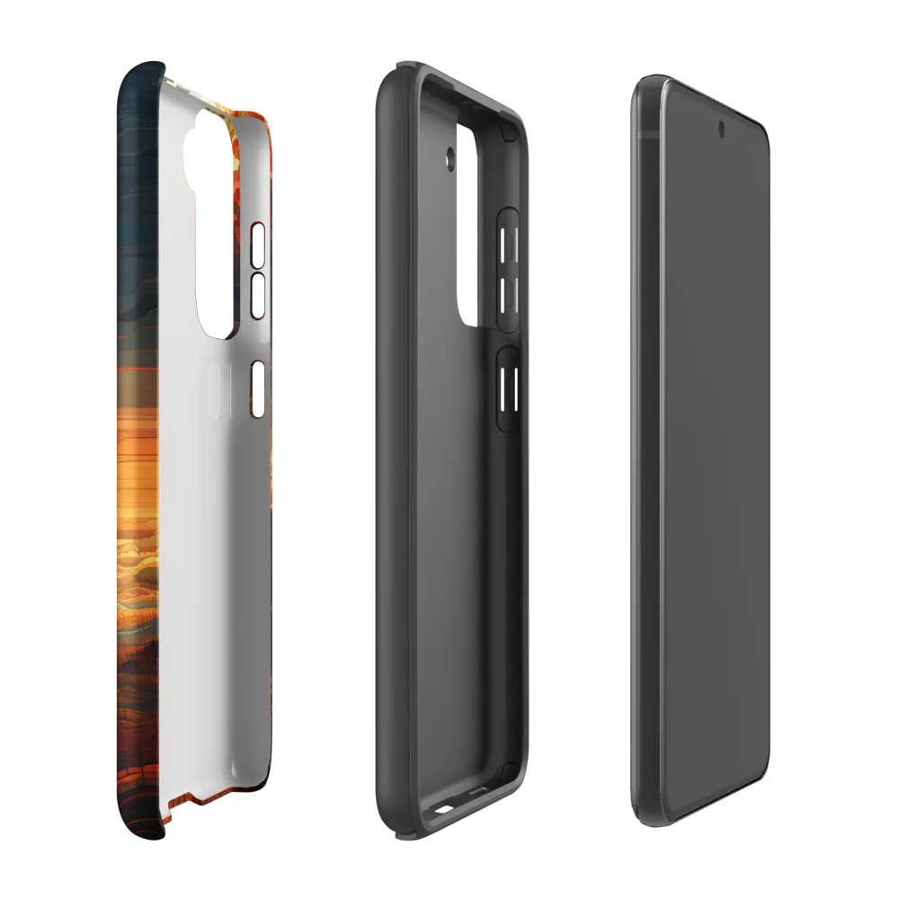 Ethereal Sunset: A Serene Landscape in Flowing Forms | Phone Case |  S21 FE | Tough Case | Matte