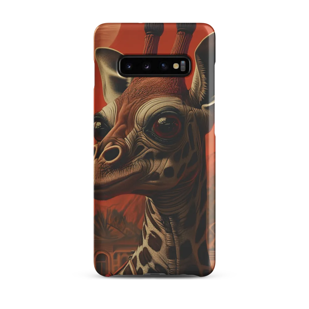 Whimsical Giraffe in an Orange Dreamscape