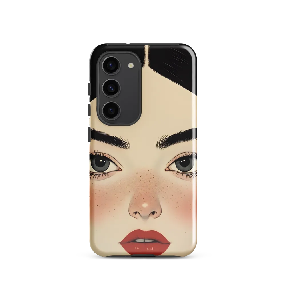 Serenity Captured: A Modern Portrait | Phone Case |  S23 | Tough Case | Glossy