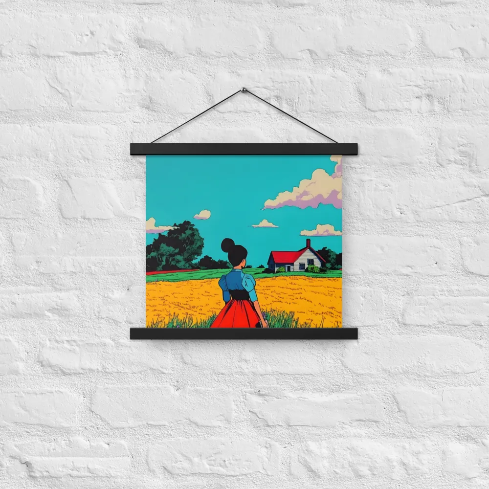 Whispers of a Sunlit Meadow | Poster With Black Wood Hanger | 14″×14″