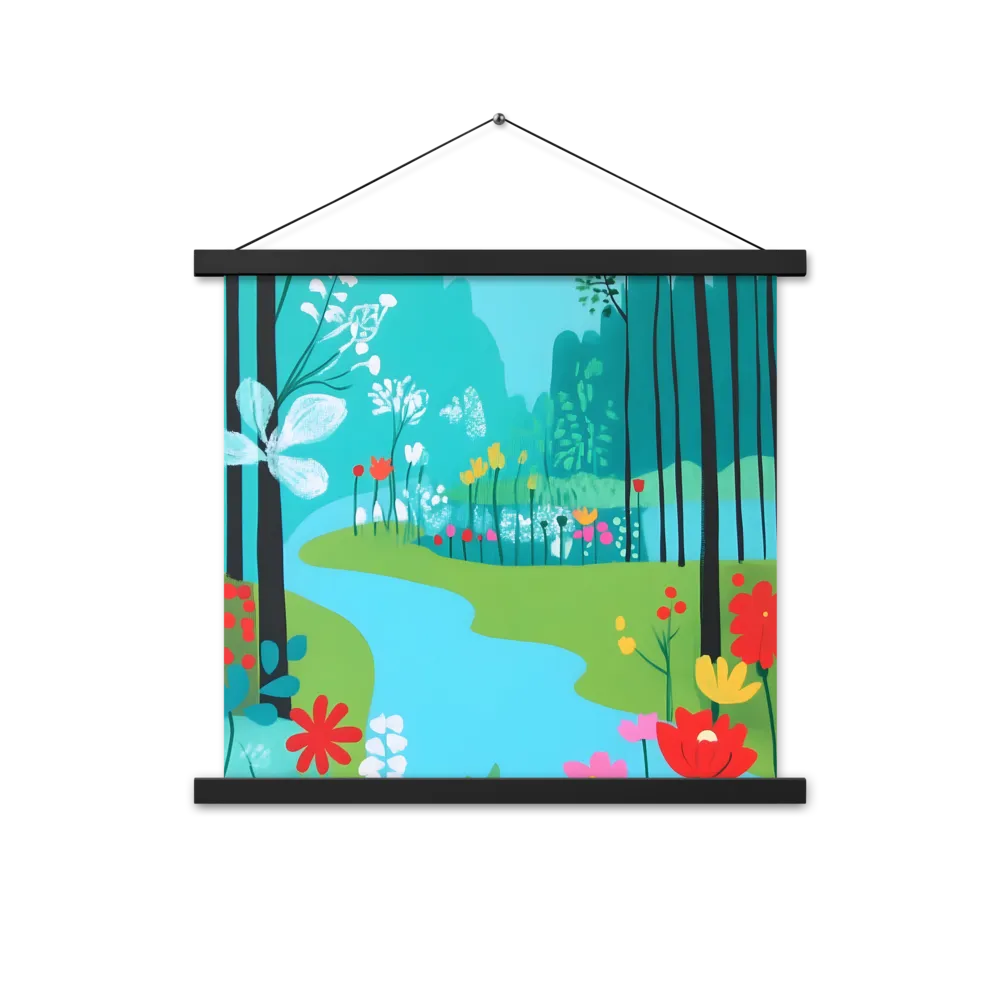 Whispers of Spring: A Colorful Retreat | Poster With Black Wood Hanger | 18″×18″