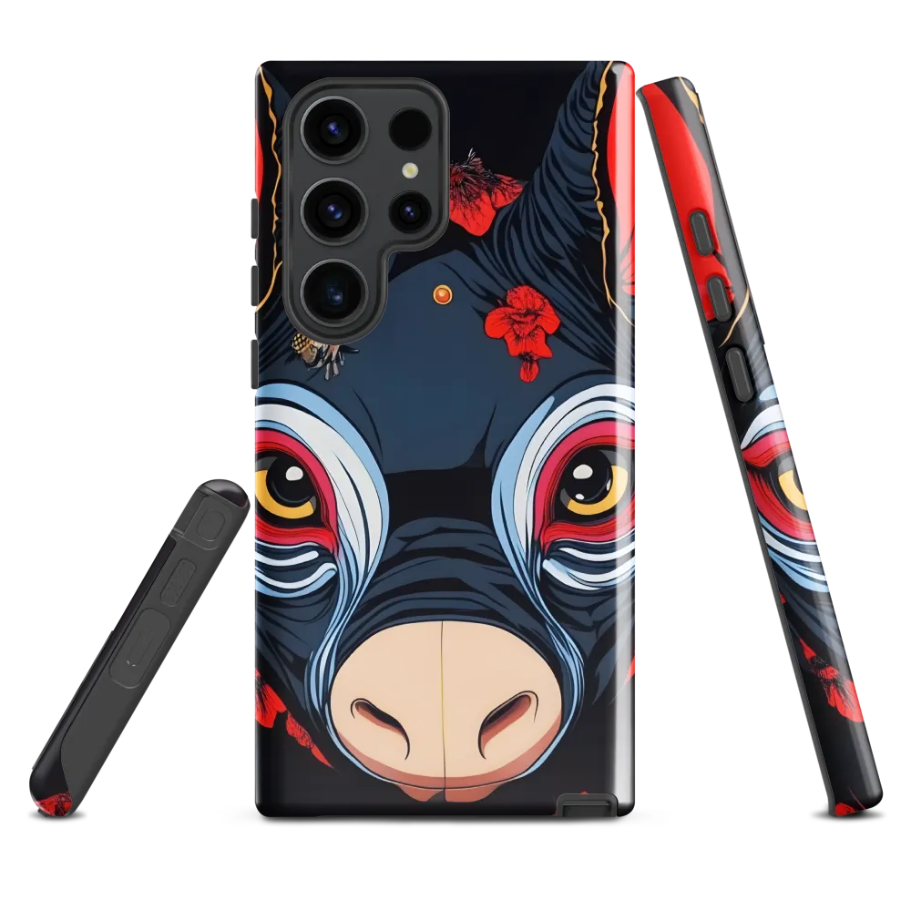 Mystical Bull with Floral Motifs
