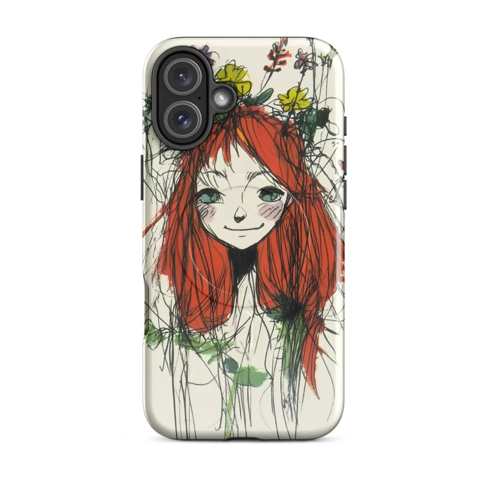 Whimsical Floral Portrait | Phone Case |  16 Plus | MagSafe® Tough Case | Glossy