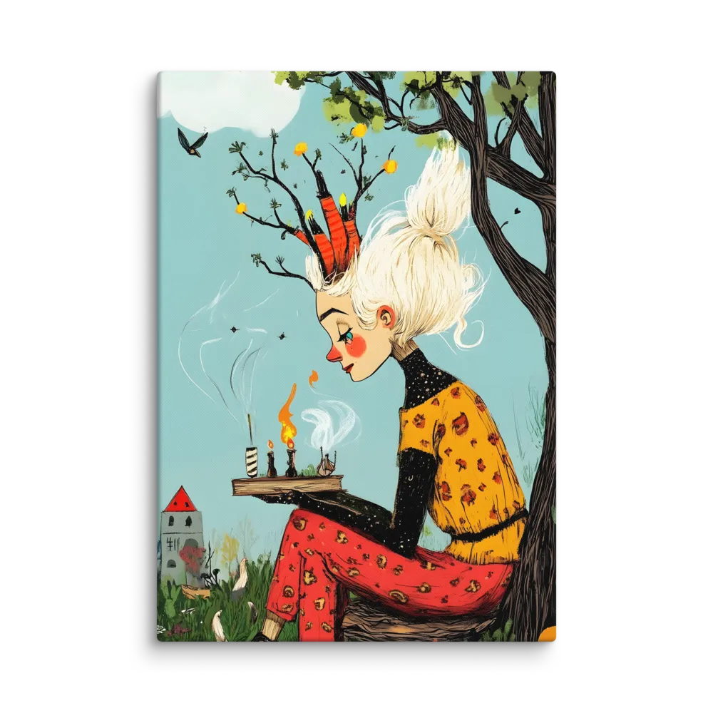 Whimsical Nature Girl | Canvas | 28″×40″