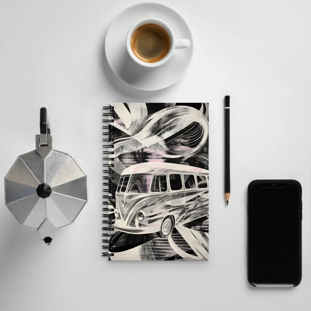 Motion in Monochrome: A Vintage Journey | Spiral Notebook