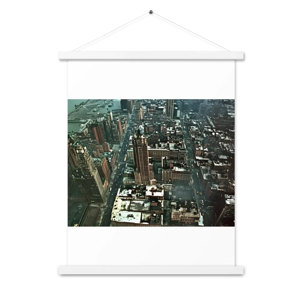 Aerial Symphony of Urban Life | Poster With White Wood Hanger | 18″×24″
