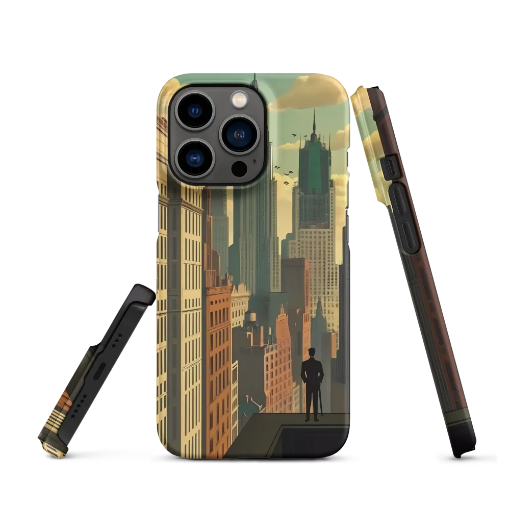 Urban Dreams: A Silhouette in Art Deco Cityscape