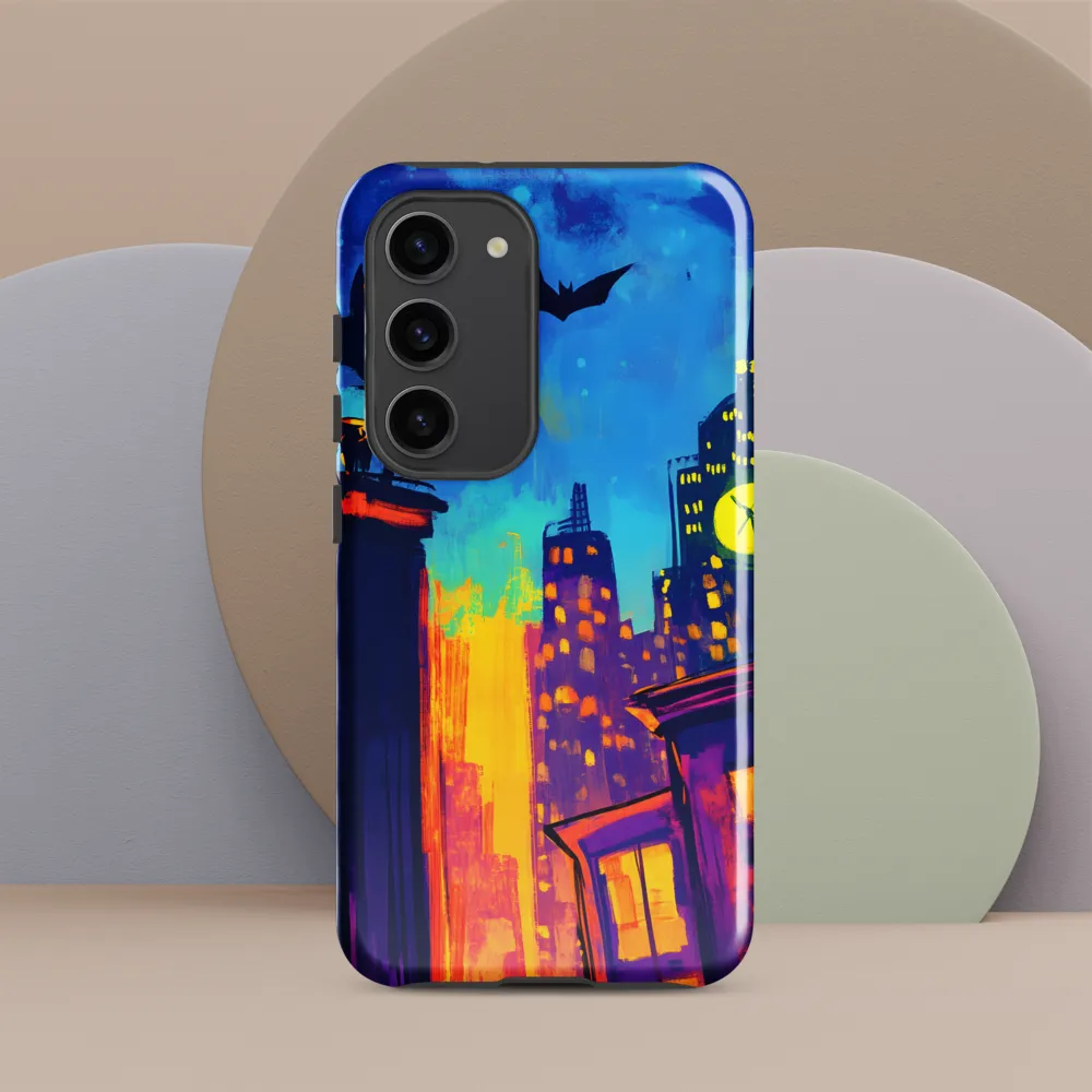 Midnight Clock over Neon Rooftops