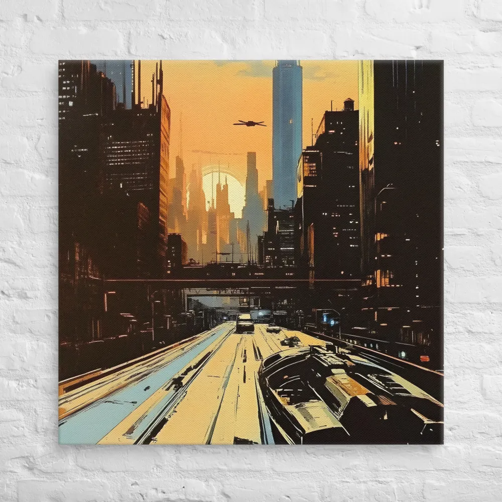 Metro Nexus: A Futuristic Cityscape | Canvas | 36″×36″
