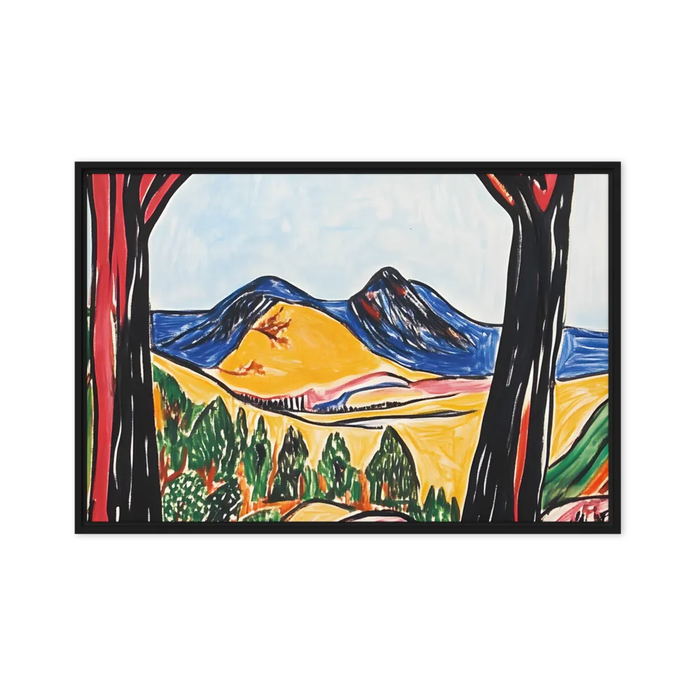 Vibrant Nature's Embrace | Canvas with Black Frame | 24″×36″