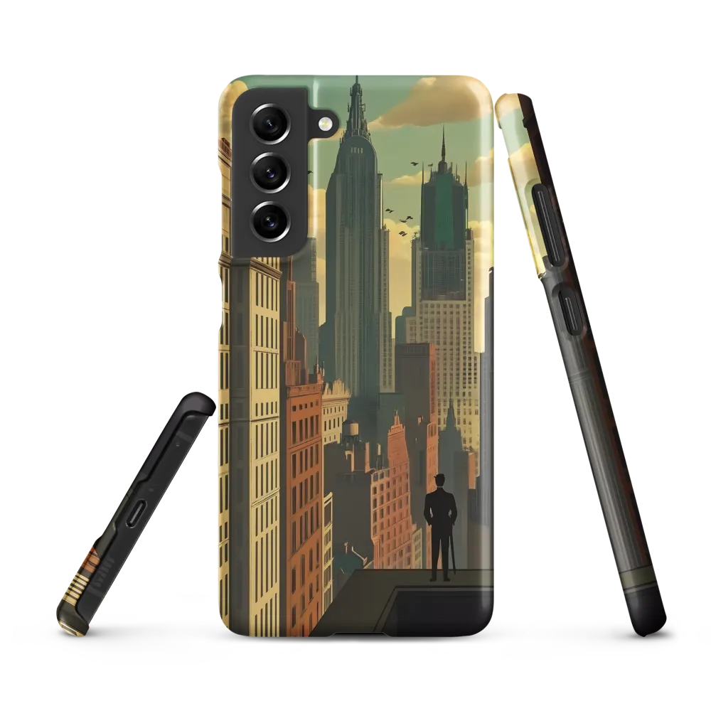 Urban Dreams: A Silhouette in Art Deco Cityscape