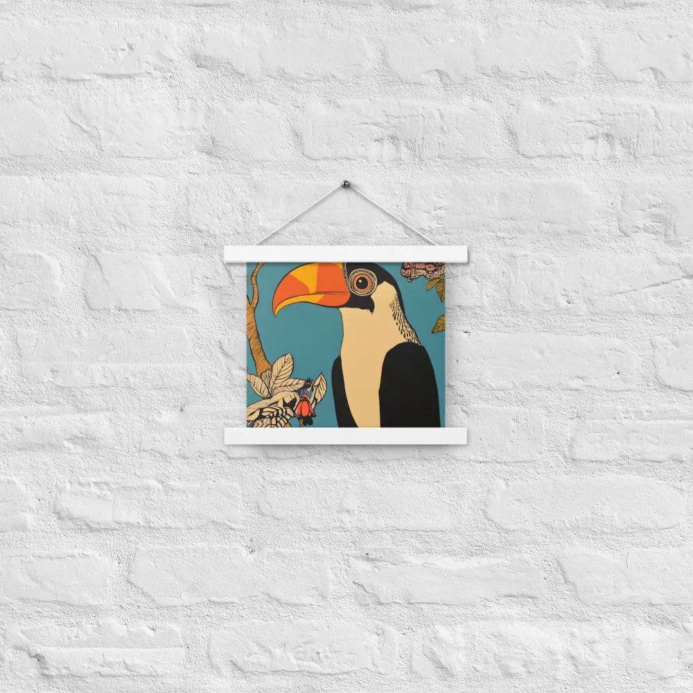 Tropical Majesty: The Toucan at Rest | Poster With White Wood Hanger | 10″×10″