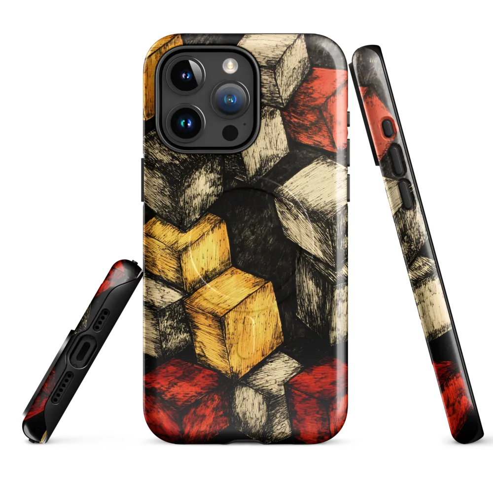 Dynamic Cubes: An Exploration in Color and Form | Phone Case |  15 Pro Max | MagSafe® Tough Case | Glossy