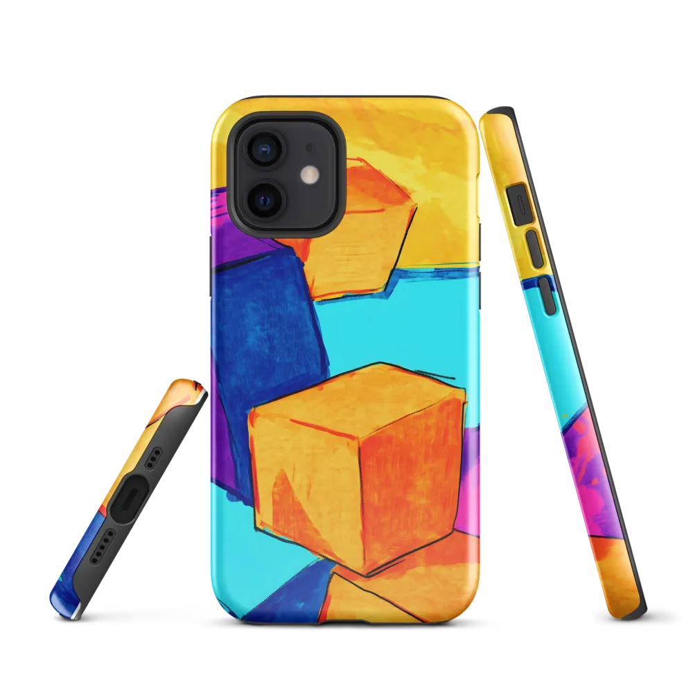 Playful Cubes in Vibrant Harmony | Phone Case |  12 | Tough Case | Glossy