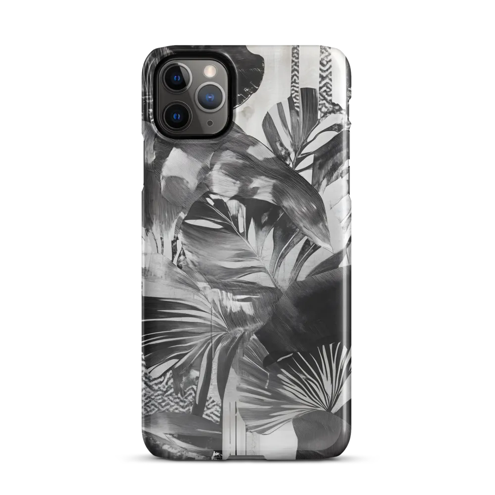 Monochrome Serenity in Tropical Foliage | Phone Case |  11 Pro Max | Snap Case | Glossy