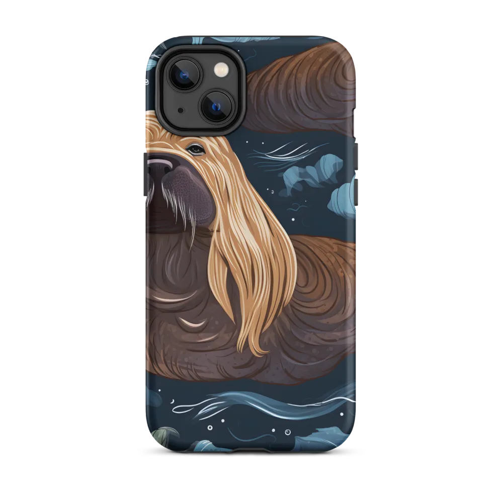 Whimsical Walruses in Deep Blue